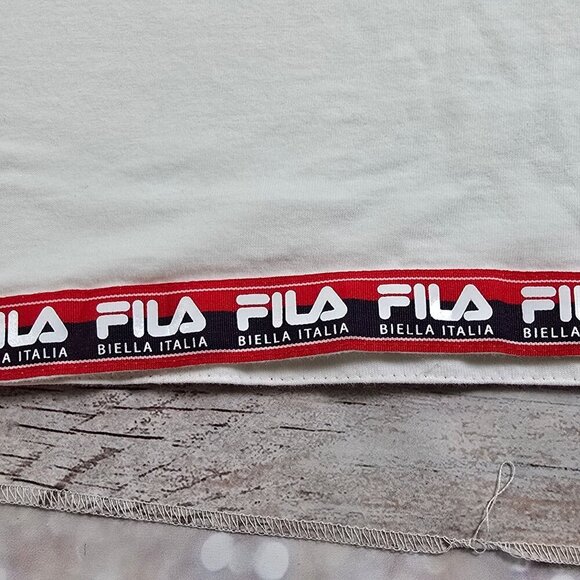 Fila Bella Italia Spellout White Cotton T-shirt, Men's Large - Picture 3 of 10